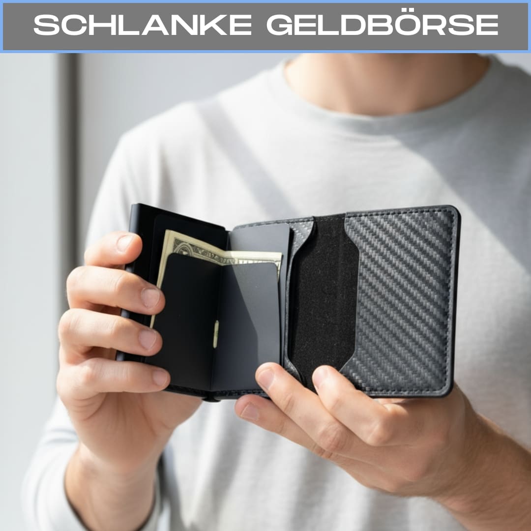 4ER-PACK BOXERSHORTS AUS BAMBUSFASER + SLIM-GELDBÖRSE + ALL-BLACK-UHR