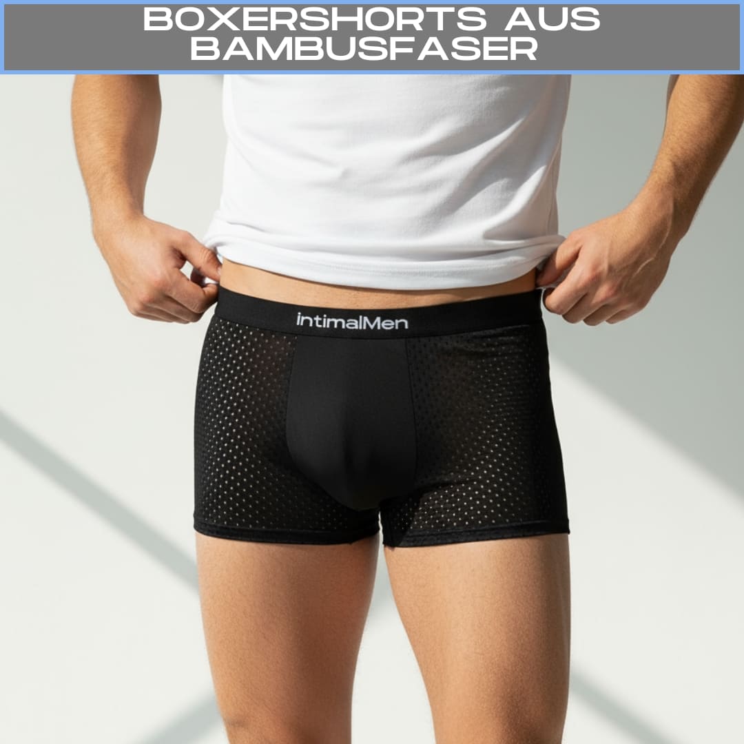 4ER-PACK BOXERSHORTS AUS BAMBUSFASER + SLIM-GELDBÖRSE + ALL-BLACK-UHR